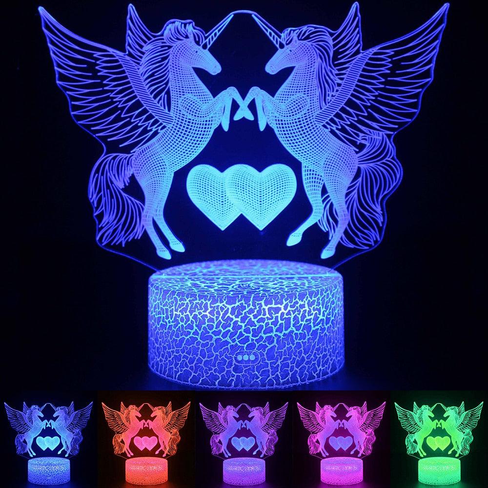 Unicorn Lamp - 3D Led Night Light Decor Lamp - Touch Light Child Lamp (LL4)1(1U58)