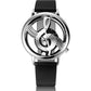 Trending Women's Quartz Analog Hollow Musical Note Style Leather Wrist Watch (1U82)