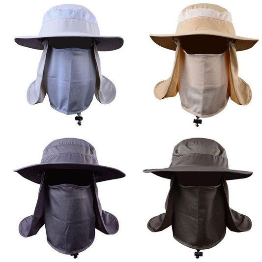 Unisex Outdoor Fishing Hat - Quick Dry Hiking Hat UV Protection Wind Proof Face Neck Flap Sun Cap Hats (2U102)