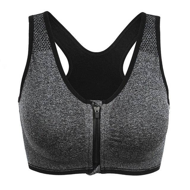Amazing Zipper Push Up Women Sports Brassiere - Padded Shockproof Breathable Sports Tops - Fitness Gym Yoga (4Z2)(7Z2)