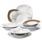 18-Piece Ceramic Porcelain Kitchen Dinner Plates Set -Tableware Set with Dinner Plate,Dessert Plate,Deep Soup Plate (AK7)(1U61)