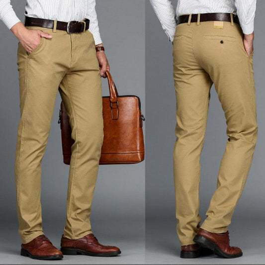 Men's Pants - Cotton Casual Stretch Trousers - Straight High Quality 4 color Pant Suit (D9)(TG1)(CC2)