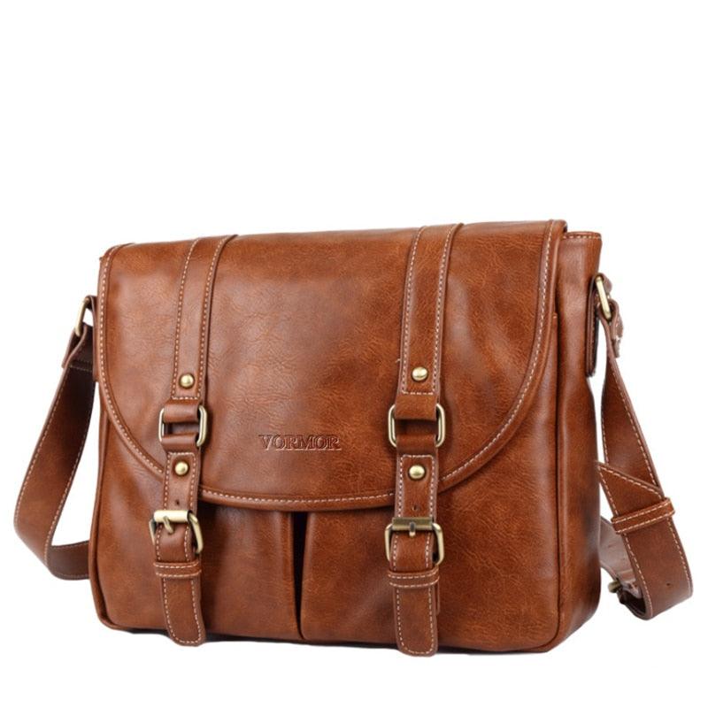 Leather Men Bag - Casual Business Leather Men's Messenger Bag - Fashion Men's Crossbody Bag (LT4)