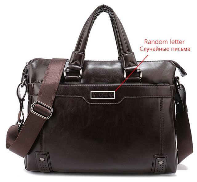 New Leather Men's Handbag - Business Briefcase Bag - Large Capacity Shoulder Tote Bags (LT4)(F78)