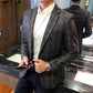 Vintage Plaid Blazer - British Stylish Male Blazer Suit Jacket - Business Casual One Button Blazer (T2M)