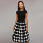 Hot Sale Vintage Dot Printing Patchwork A-line Dresses - Women Summer Short Sleeves Round Neck Casual Dress (BWM)(TP5)(F20)(F30)