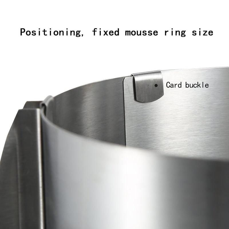 Stainless Steel Adjustable cake pan - Retractable Circle Mousse Ring Mould Baking Tool Set Cake Mold Bakeware (AK2)