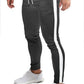 Outdoor Men's Casual Joggers Cotton Sweatpants - Gym Workout Quick Dry Sport Stripe Trousers (1U101)(1U9)(1U11)