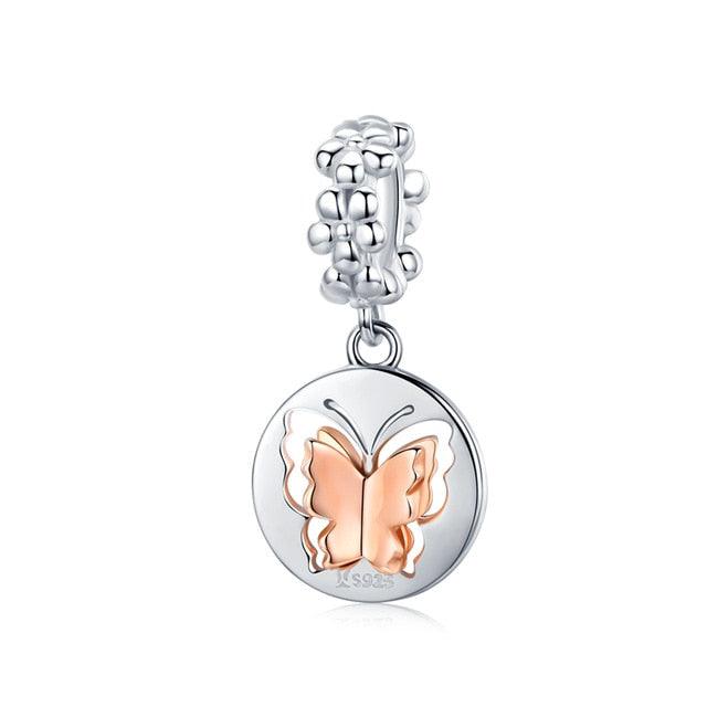 Gorgeous Butterfly Charms - Real 925 Sterling Silver Zircon Beads (6JW)(F81)