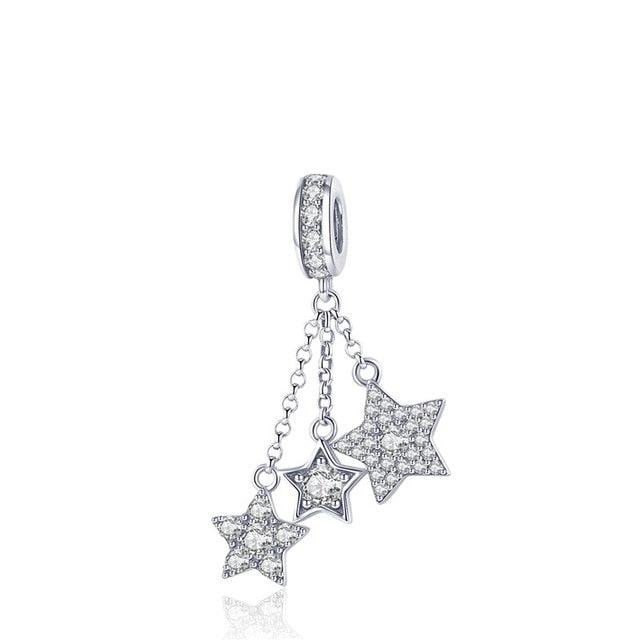 Great Real 925 Sterling Silver 20 Style Charms - Zircon Beads - Dangle Charm Jewelry Gift (D81)(6JW)