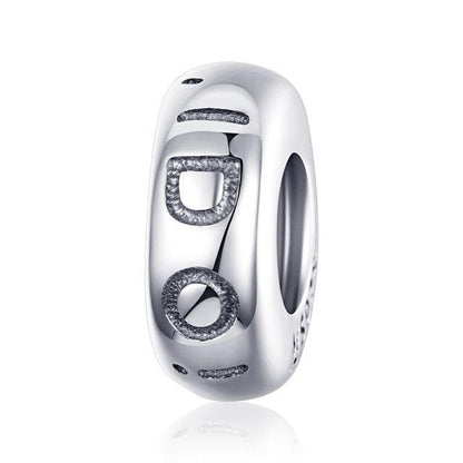 Stopper Spacer Beads - 100% 925 Sterling Silver Feather Round Charm - Jewelry Accessories (6JW)(F81)