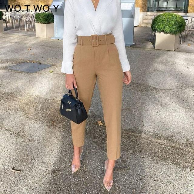 Elegant Formal High Waist Women Pants