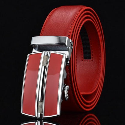 Men's Belt, Alloy Automatic Buckle Genuine Leather Belt, Brand Business  Luxury Belt, 3.5cm Wide, 9 Colors Available