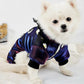 Amazing Warm Dog Clothes Reflective Pet Dog Jumpsuit - Pet Autumn Winter Costume With Flower Scarf Pet Outfit (2U69)