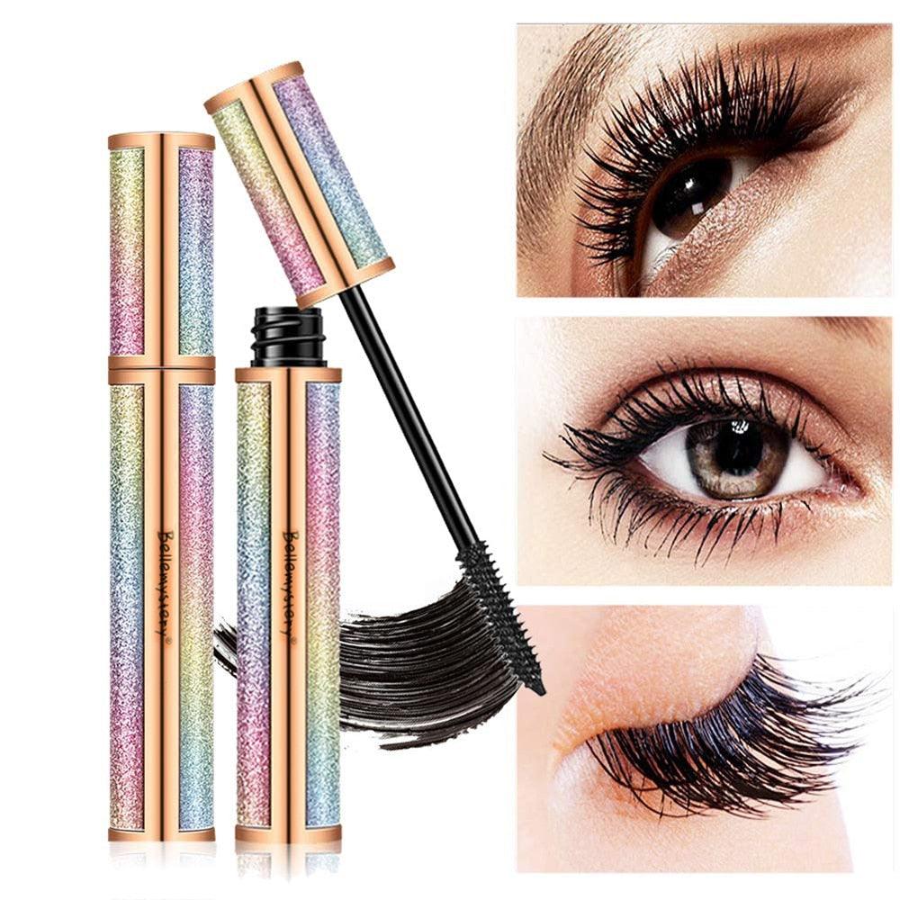 Waterproof Slender Mascara Eyeliner Set - Starry Sky Mascara 4D Silk Fiber Eyelash Long Thick Curling (D86)(M2)(M4)(1U86)