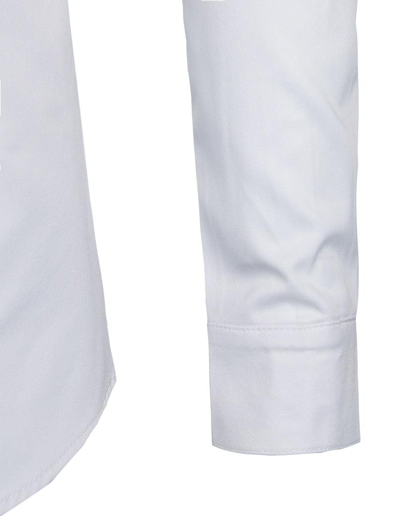 Trending Banded Collar Dress Shirt - Men Slim Fit Long Sleeve Casual Button Down Shirts (TM1)(T2G)