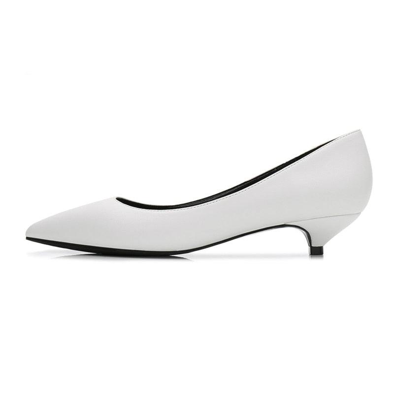 Trending Women's Split Leather Career Shoes - Spring Autumn Pumps - Slip On Pointed Toe (SH3)(SH1)(FS)(WO1)(WO3)