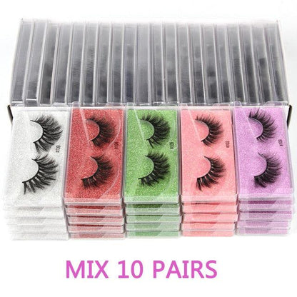 Mink Eyelashes 30/40/50/100pcs 3d Mink Lashes Natural false Eyelashes messy fake Eyelashes Makeup (M2)(1U86)