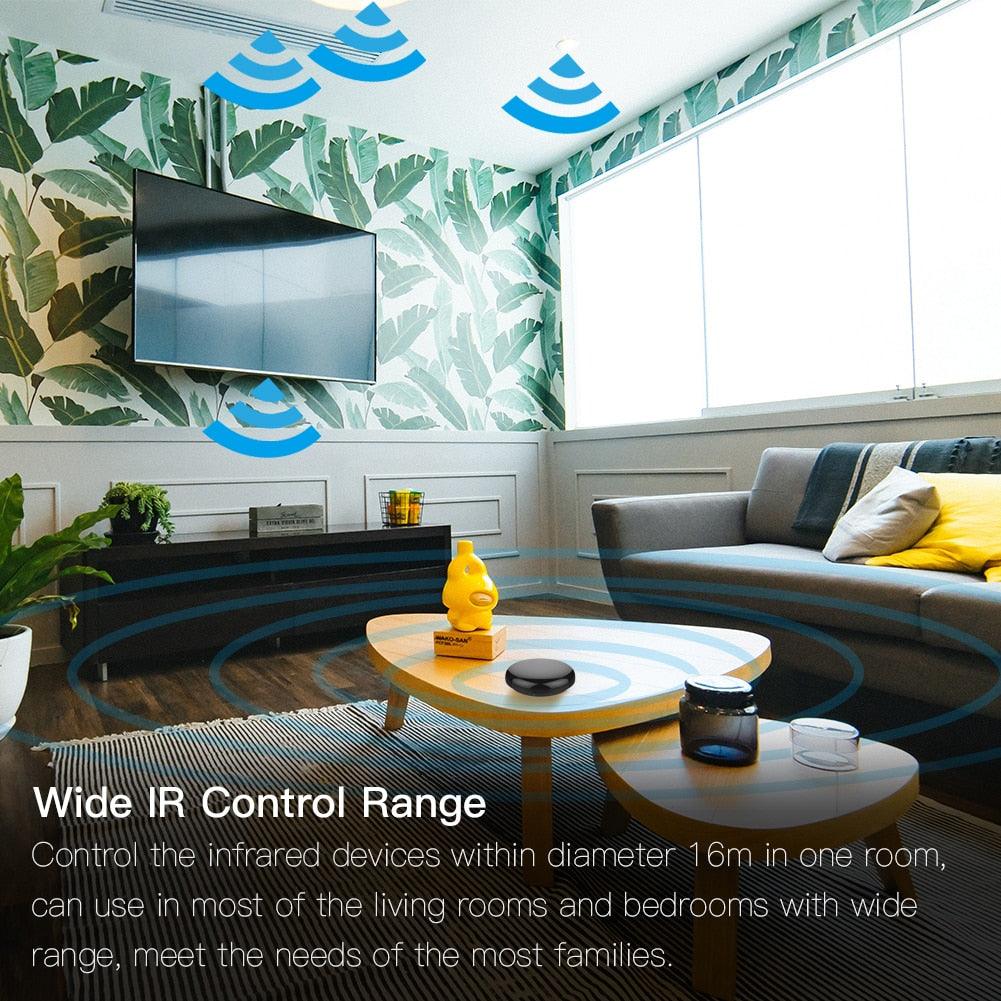 WiFi IR Control Hub Smart Home Blaster Infrared Wireless Remote Control via Smart Life Tuya APP Work with Alexa Google Home (HA7)(F57)