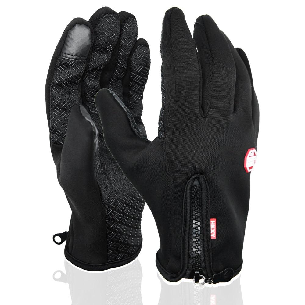 Windproof Warm Gloves - Winter Anti Slip Silicon Touch Screen Full Finger Touchscreen Sport Gloves (D17)(4AC1)