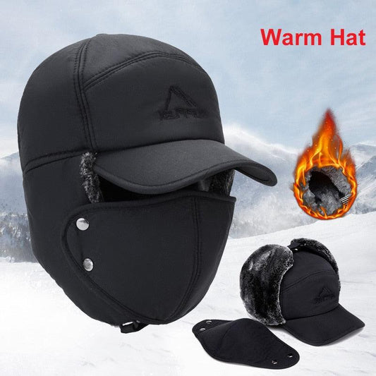 Windproof Warm Hat - 1PCS Bomber Faux Fur Ear Flap Hat Cap - Winter Ski Trooper Trapper Solid Color (MA8)(F103)