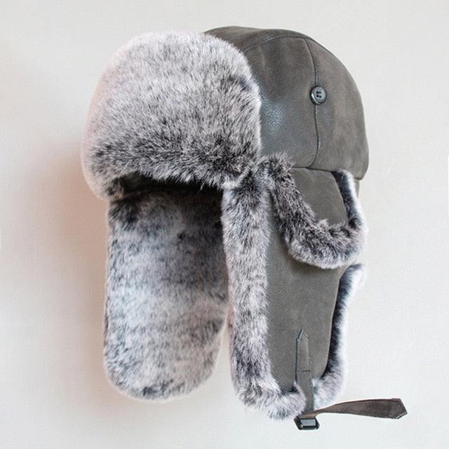 Great Winter Bomber Hats - Women Faux Fur Trapper Hat - PU Leather Wind Proof (WH7)