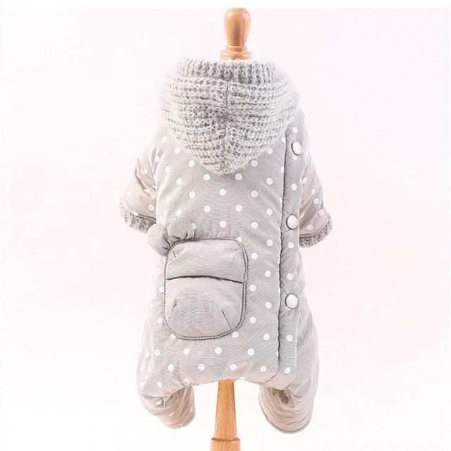 Winter Dog Clothes - Cute Dots Pets Clothing - Warm Dog Jumpsuit Coat (W5)(W2)