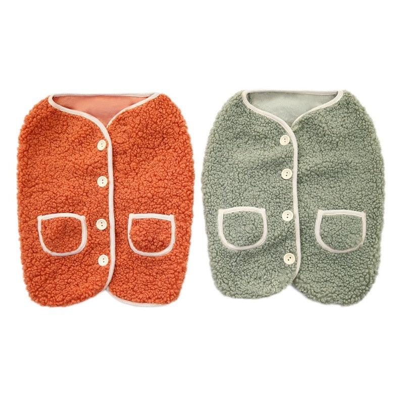 Winter Dog Clothes Warm Fleece Puppy Vest Chihuahua Button Coat - Pet Clothing Jacket (2U69)