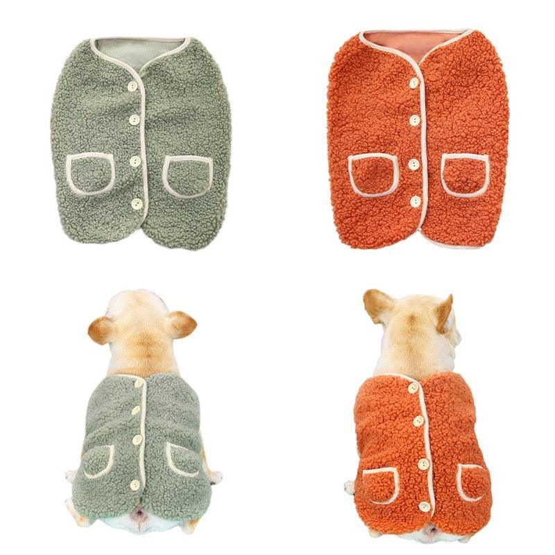 Winter Dog Clothes Warm Fleece Puppy Vest Chihuahua Button Coat - Pet Clothing Jacket (2U69)