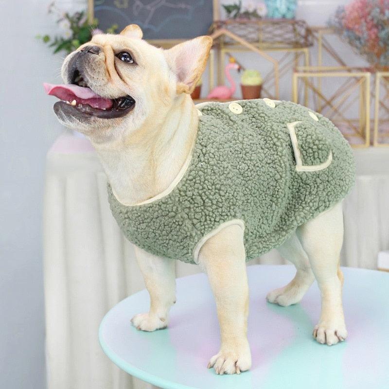 Winter Dog Clothes Warm Fleece Puppy Vest Chihuahua Button Coat - Pet Clothing Jacket (2U69)