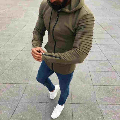 Men Jacket Hoodie Casual Slim Fit Jacket Coat - Solid Plus Size Sweatshirts (2U100)(2U11)