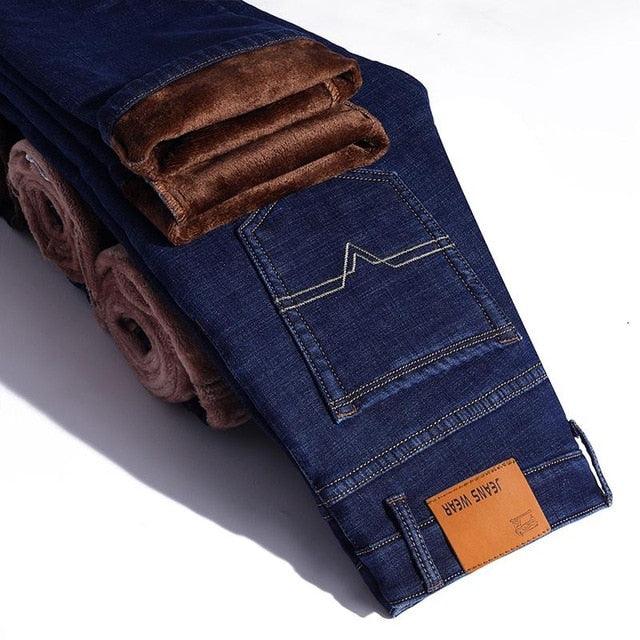 Winter Thermal Warm Flannel Stretch Jeans - Men's Winter Quality Straight Trousers (D9)(TG2)(CC2)