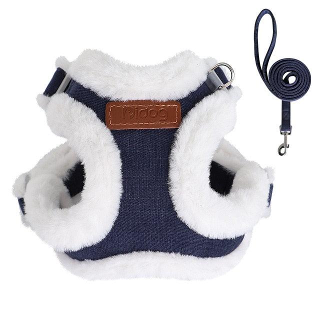 Winter Warm Dog Harness Leash Set - Soft Padded Dog Harness Vest - Pet Harness With Lead Leash (3W1)(2W1)(F70)