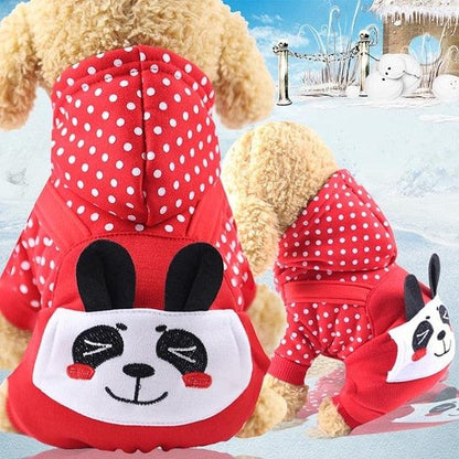 Winter Warm Pet Dog Clothes - Hooded Cotton Clothing for Puppy - Outfit Four-legged Fleece Button (W2)(W7)(W4)