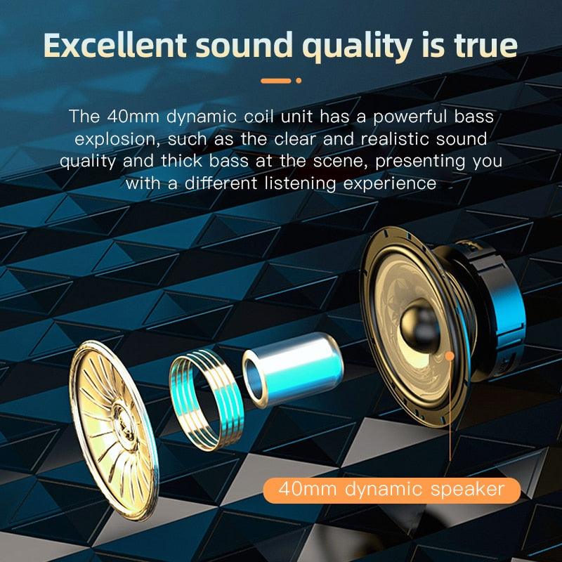 Wireless Bluetooth 5.0 Headphones With Microphone Sport Running Bass Headset Support TF Card /AUX /FM For PC Mobile Phone Laptop (AH2)(RS8)(F49)