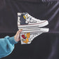 Women's Anime Cartoon Print Patchwork Shoes - Lovely Girls Canvas Thick Heel Sneakers (BWS7)(F41)