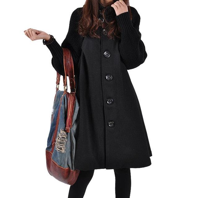 Beautiful Women Coats - Female Jackets Winter Casual Vintage Coat - Plus Size Autumn Outwears - Warm Solid Long Coat (D20)(TB8A)(TB8B)(TP3)