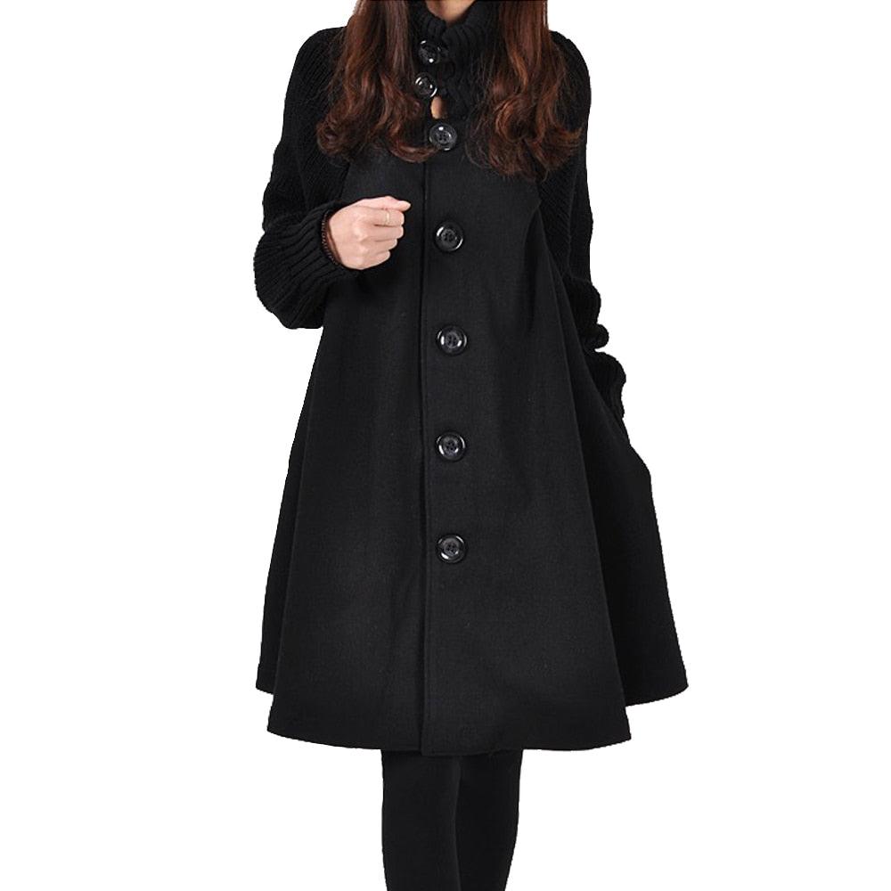 Beautiful Women Coats - Female Jackets Winter Casual Vintage Coat - Plus Size Autumn Outwears - Warm Solid Long Coat (D20)(TB8A)(TB8B)(TP3)