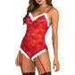 Trending Women Fashion Sexy Lingerie - Lace Plush Decoration Christmas Style Exotic Bodysuit (2U29)