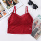 Fashion Women Wireless Bra - Padded Bralettes - Deep V Lace Camisole - Embroidery Floral Tank Top (3U6)