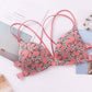 Beautiful Women Flower Printed Bras - Cross Beauty Back Front Buckle Wireless Bralettes - Sexy Comfort Push Up Bras 1pc (1U27)