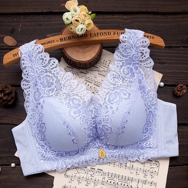 Women Hot Solid Color Lace Shoulder Strap Bra - Large Size - Push Up Bras - Plus Size (2U27)