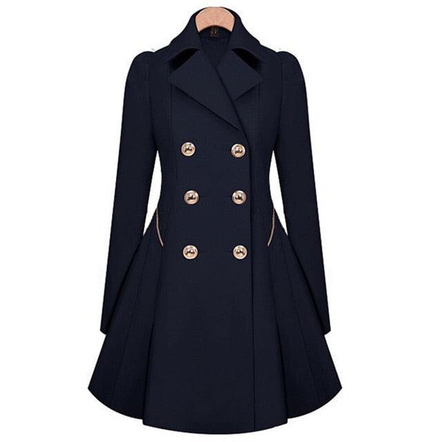 Gorgeous Women Jackets Vintage Female Solid Coats - Fashion Spring Autumn Outwears - Women's Double Breasted Jacket (TB8B)(TB8A)(TP3)