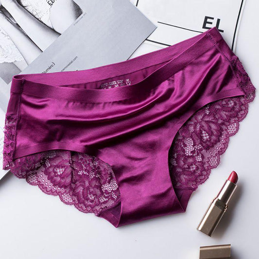 Amazing Woman Solid Sexy Lace Panties - Seamless Cotton Breathable