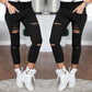 Amazing Women Leggings - Holes Pencil Stretch Casual Denim Skinny Ripped Pants - High Waist Jeans Trousers (TB6)