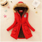 Beautiful Women Long Faux Fur winter Coats - Sleeve Hooded Neck Zipper Button Coat - Plus Size - Casual Warm Female Outwear (4U23)(4U20)