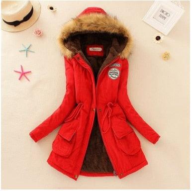 Beautiful Women Long Faux Fur winter Coats - Sleeve Hooded Neck Zipper Button Coat - Plus Size - Casual Warm Female Outwear (4U23)(4U20)