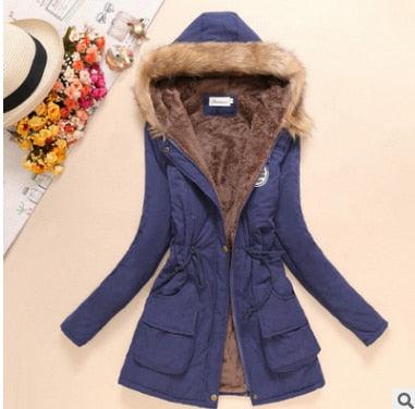 Beautiful Women Long Faux Fur winter Coats - Sleeve Hooded Neck Zipper Button Coat - Plus Size - Casual Warm Female Outwear (4U23)(4U20)