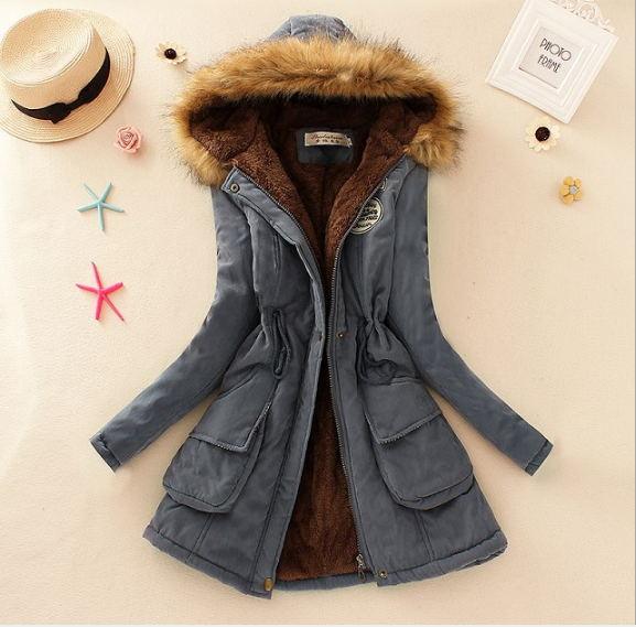 Beautiful Women Long Faux Fur winter Coats - Sleeve Hooded Neck Zipper Button Coat - Plus Size - Casual Warm Female Outwear (4U23)(4U20)
