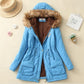 Beautiful Women Long Faux Fur winter Coats - Sleeve Hooded Neck Zipper Button Coat - Plus Size - Casual Warm Female Outwear (4U23)(4U20)